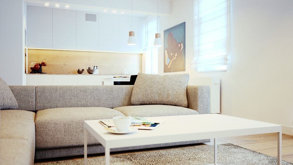 Salon w stylu minimalistycznym