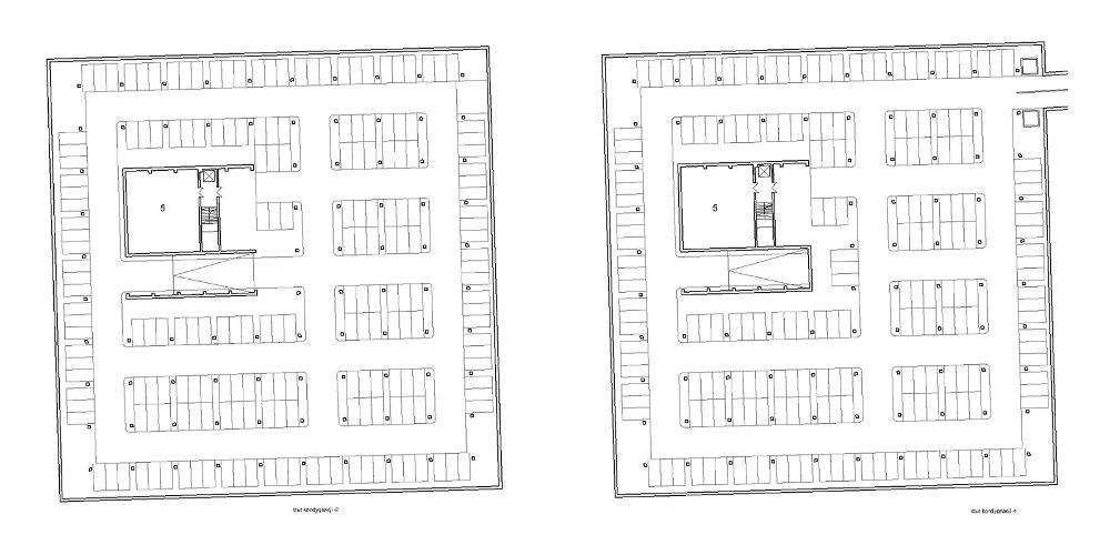 Rzut garaży podziemnych